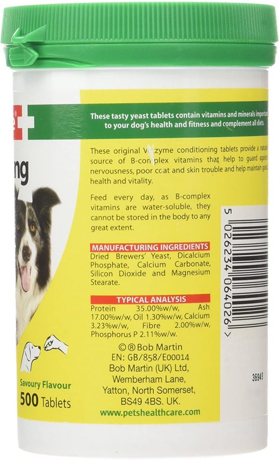 Vetzyme | Conditioning Dog Supplements, Promotes Health & Vitality | Supports Immune System | Nutritional Savoury Treat (500 Tablets) - Image 2
