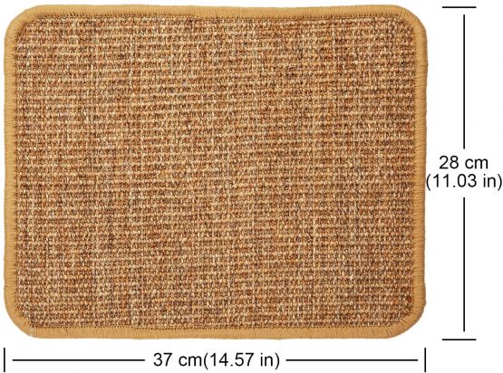 AIEX 37x28cm/14.57x11.03inch Cat Scratcher Mat, Natural Sisal Cat Scratching Pads Non-slip Cat Scratching Rug for Cat Scratching Claws and Sleeping - Image 2