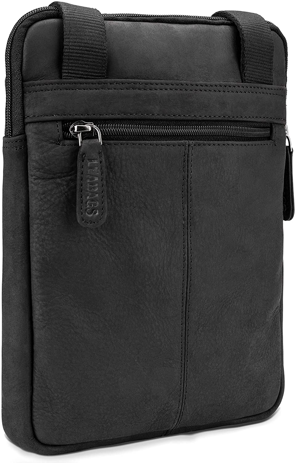 LEABAGS Detroit Leather Shoulder Bag I Small Genuine Buffalo Leather Shoulder Bag with Vintage Look I Messenger Bag I Office Bag I Business Bag I Men's Handbag I 21x26x2 cm - Image 3