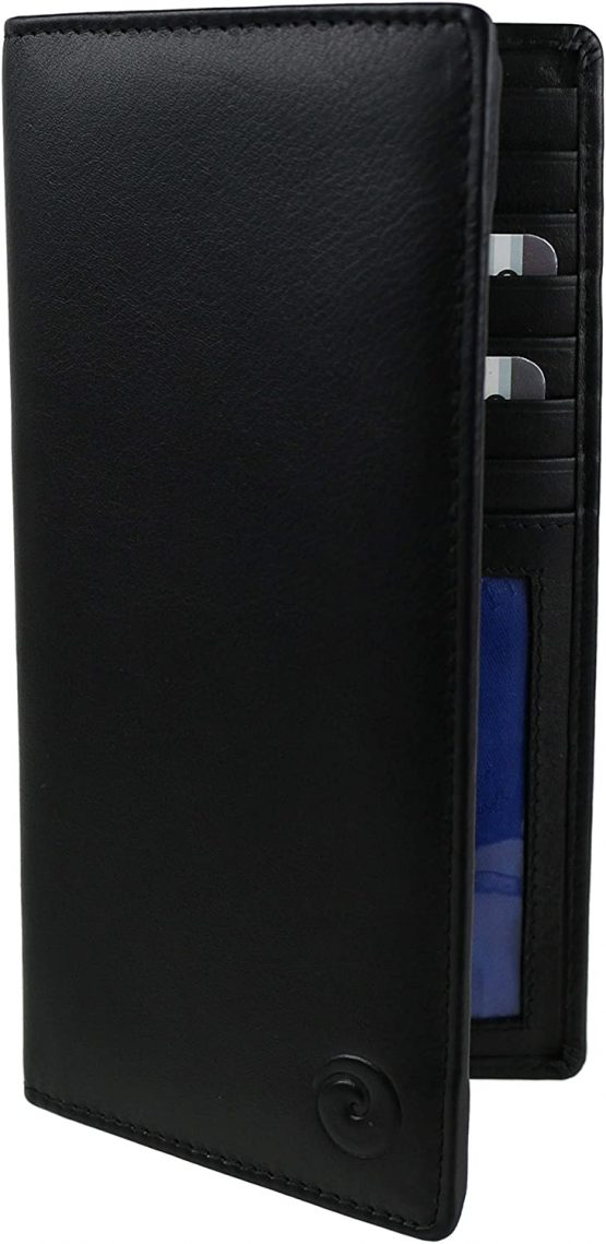 Mens Quality RFID Leather Suit Wallet by Mala; Origin Collection Gift Boxed (Black)