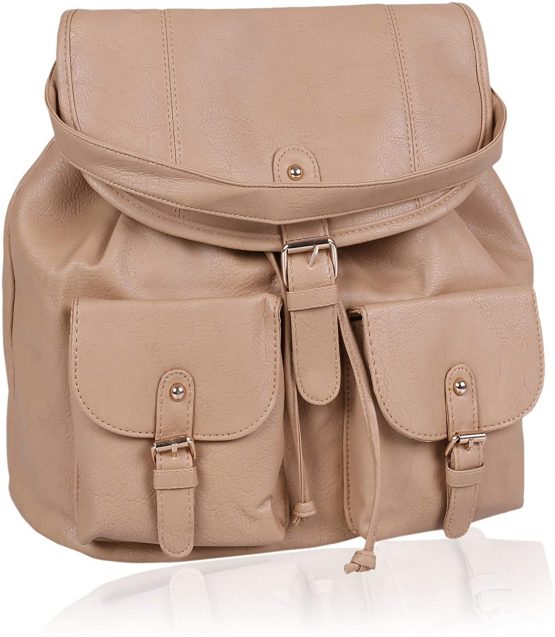 Light Brown, Faux Leather Shoulder Bag For Ladies