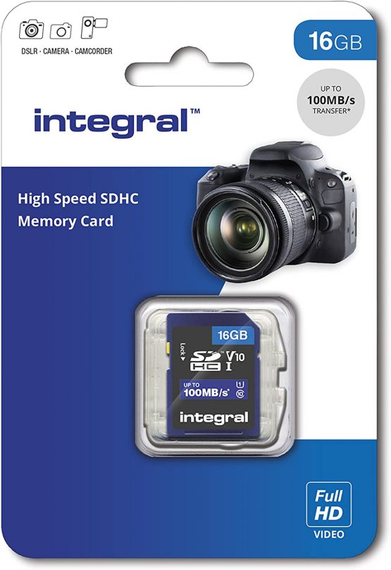 Integral 16GB SD card High Speed memory SDHC Up to 100MB/s V10 UHS U1