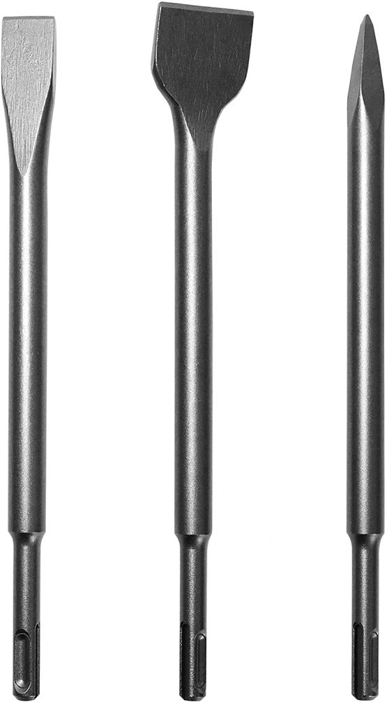 S&R SDS-Plus Chisel Set 3-pcs: Flat Chisel (250 x 20mm) Tile Chisel (14 x 250mm) Pointed Chisel (14 x 250) mm for Universal use - Image 3