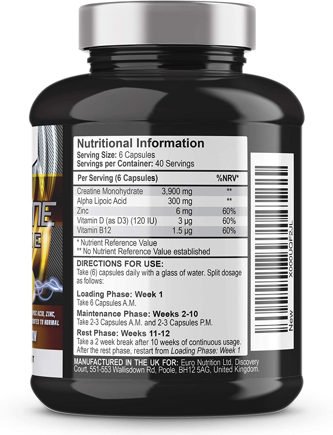 Iron Labs Nutrition Creatine Capsules, 4,200mg per Serving x 40 Servings, Creatine Monohydrate Enhanced with ALA - Image 2