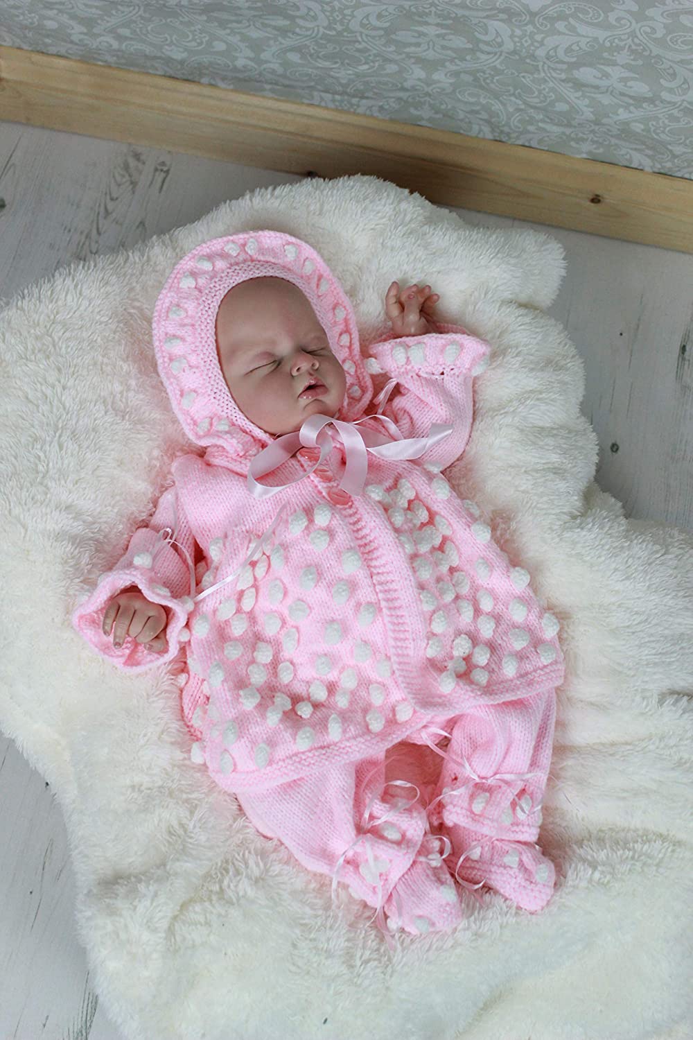 Knitting Pattern for Baby Jacket Bonnet, Booties and Trousers, Baby Knitting Pattern, 0 to 3 Months, Double Knitting, KP54 - Image 3