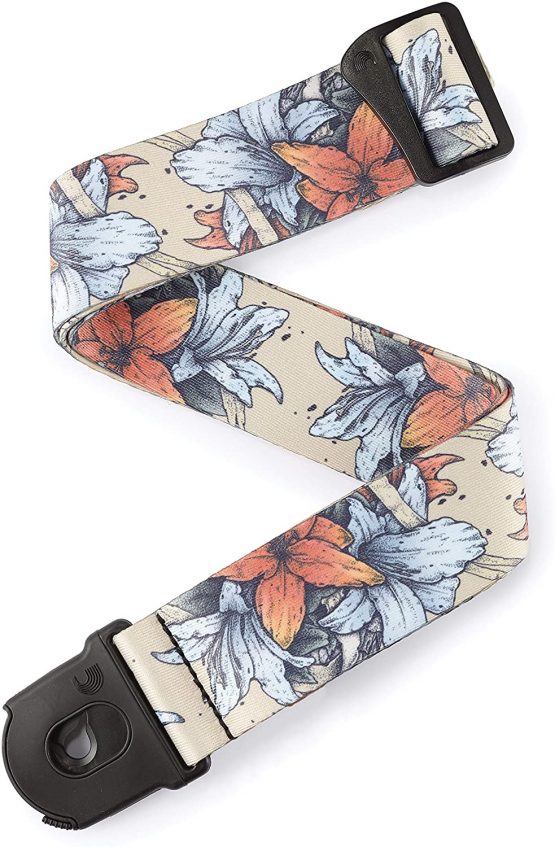 D'Addario Accessories Locking Guitar Strap - Guitar Accessories - Electric Guitar Strap, Acoustic Guitar Strap, Acoustic Electric Guitar Strap & Bass Guitar Strap - Alchemy - Death in Bloom