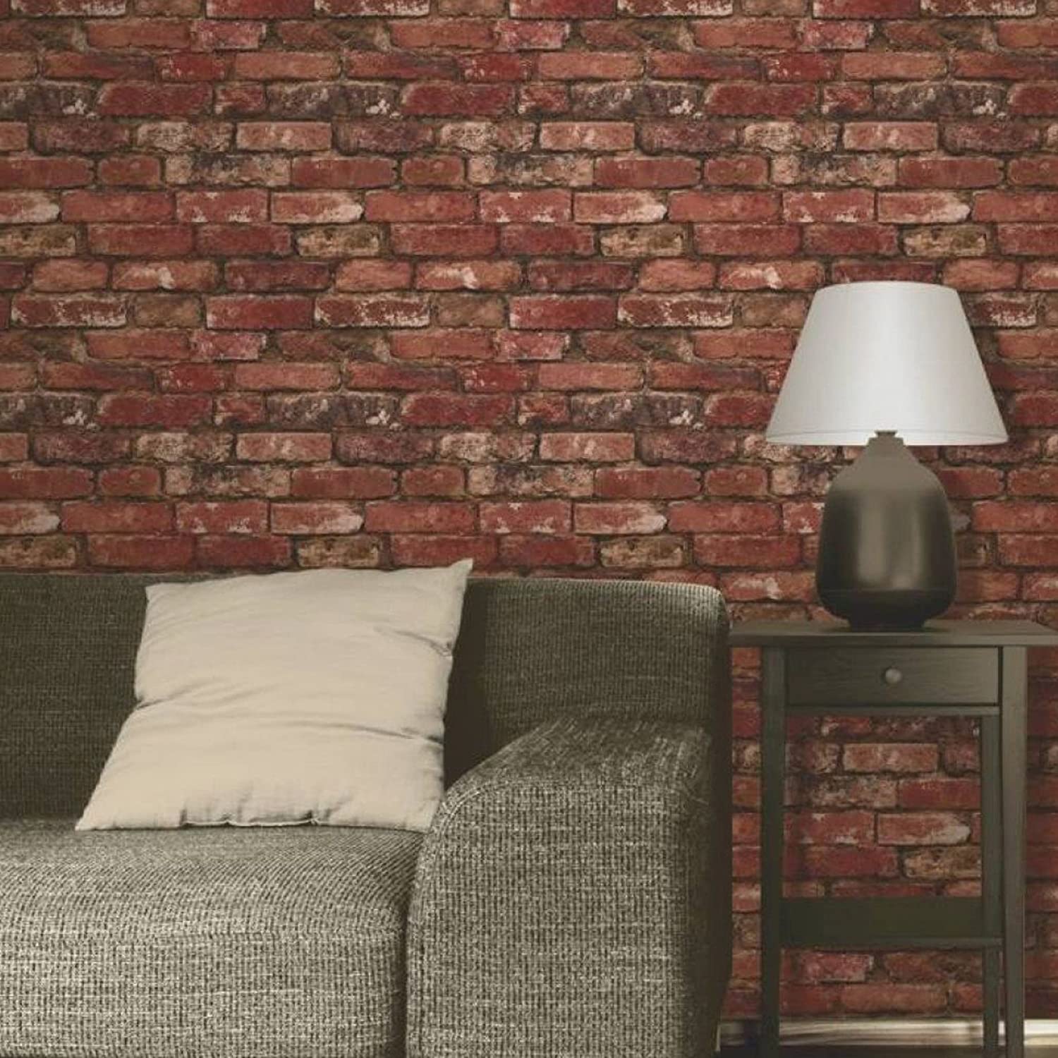 Fine Decor FD31285 Rustic Brick Wallpaper, Red, 20.5 x 393.7 cm
