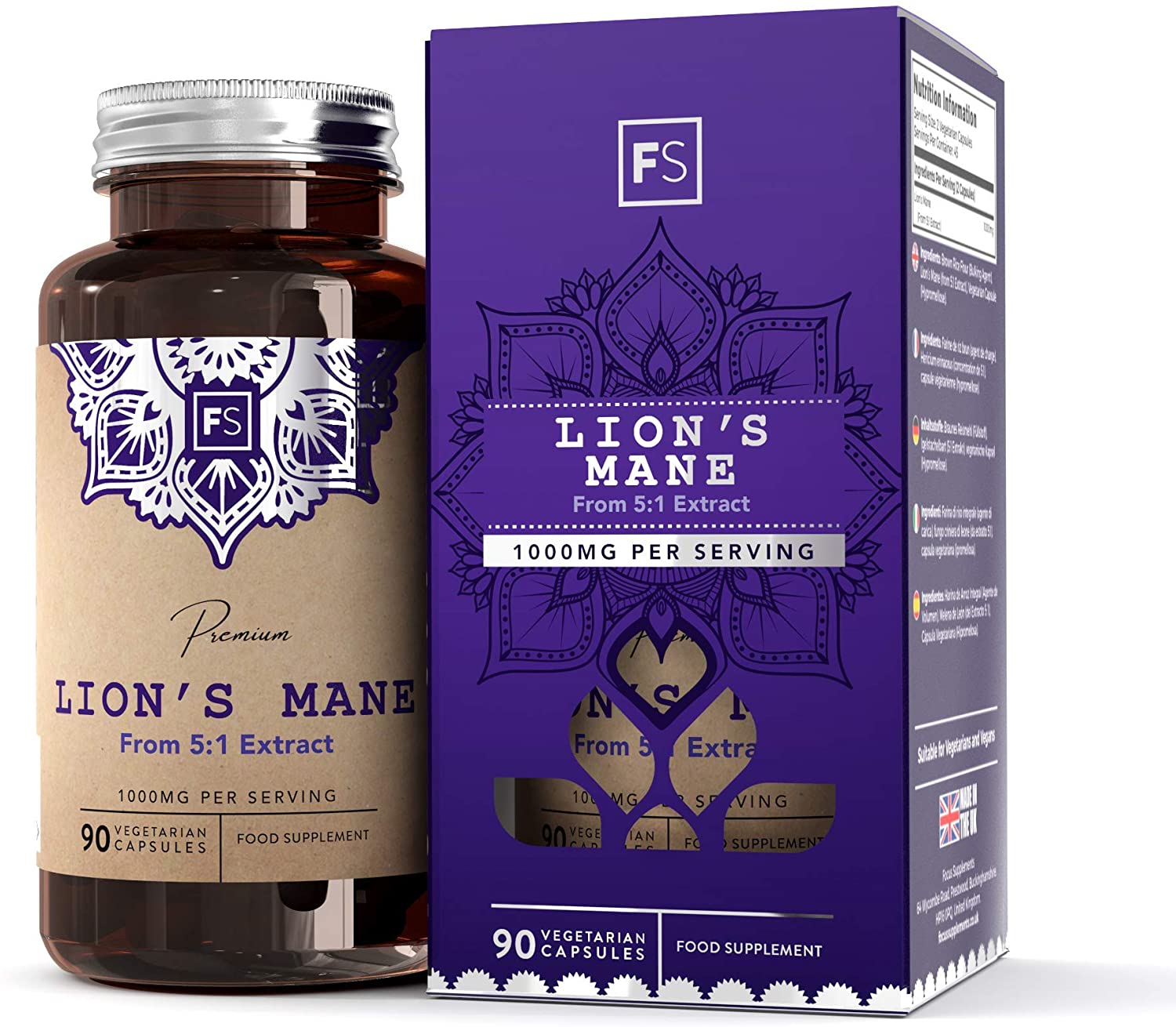 FS Lions Mane, 90 count (Pack of 1)