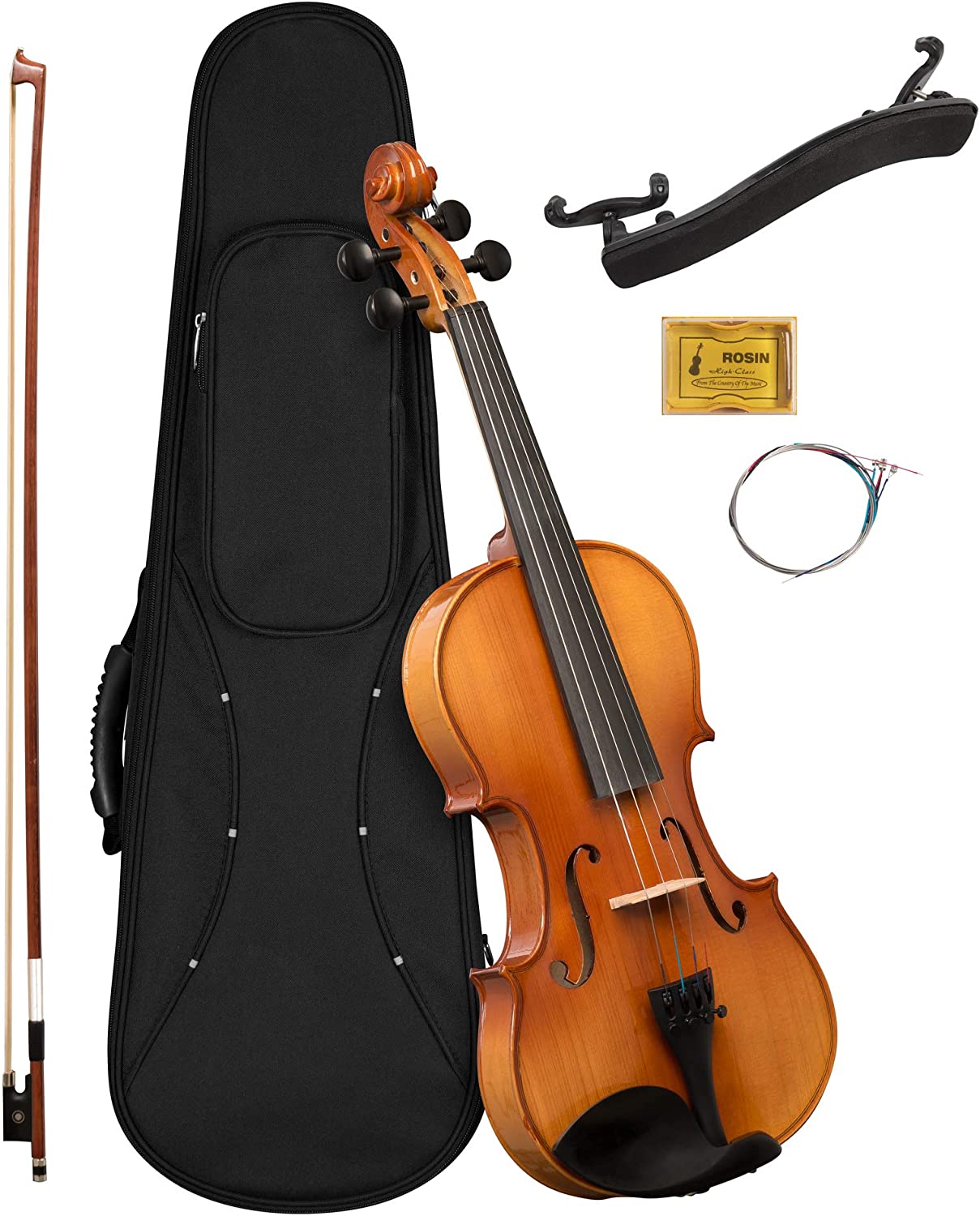 CASCHA 1/4 Violin Set for Beginners Students and Children, Solid Violin incl. Bow, Rosin, Strings, Shoulder Rest, Case