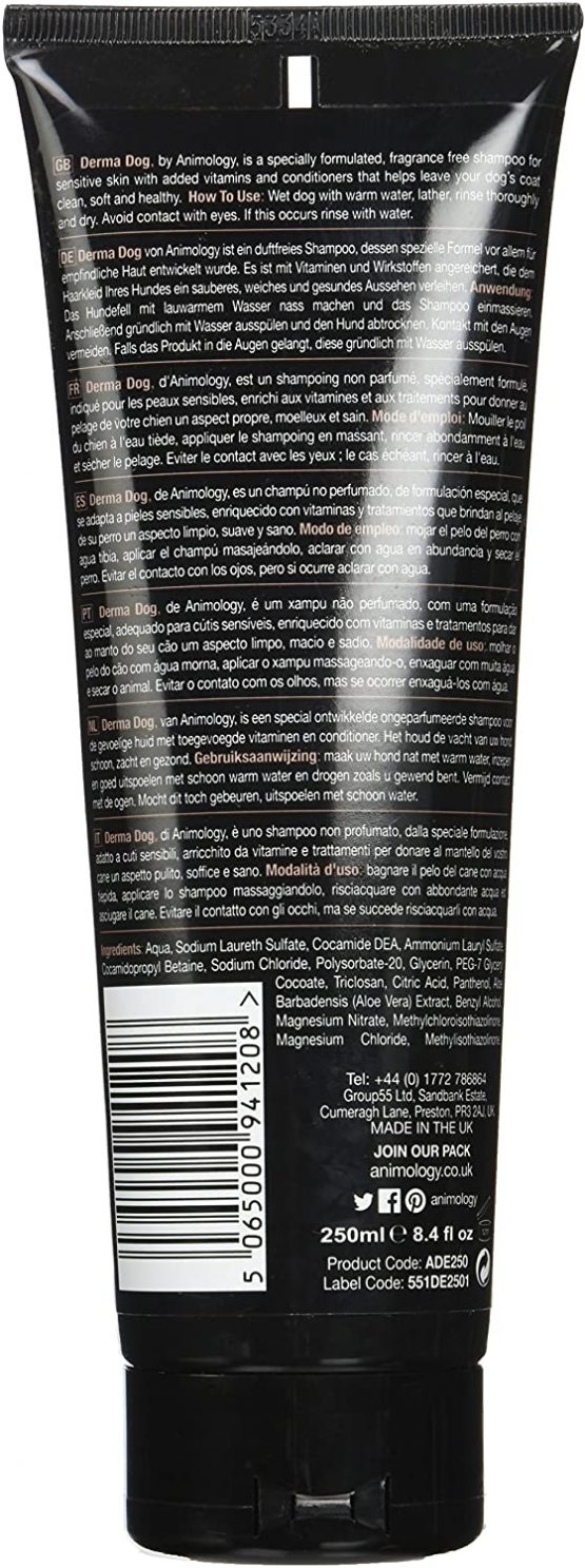 Animology Derma Dog Sensitive Skin Shampoo 250ml (250ml (Pack of 1)) - Image 2