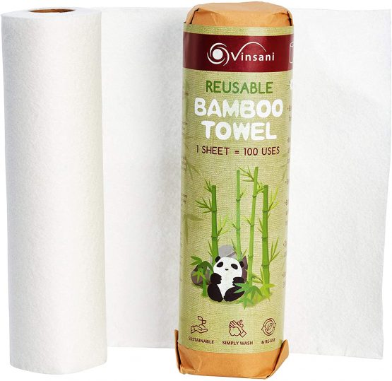 Vinsani® Reusable Bamboo Towels – 20 Sheets of Super Strong Ultra Absorbent & Eco-Friendly Towels - Zero Plastic Packaging - Image 2