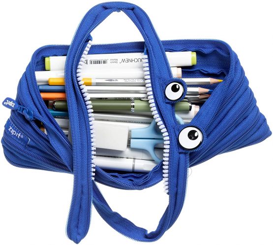 ZIPIT Monster Jumbo Pencil Case, Royal Blue - Image 3