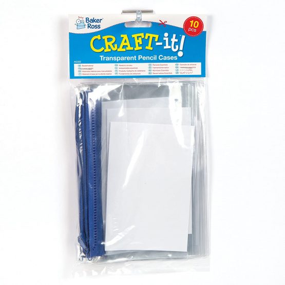 Baker Ross Transparent Pencil Cases, Perfect for Children to Organise Essentials, Ideal for School, Home, Craft Group and More (Pack of 10) - Image 3