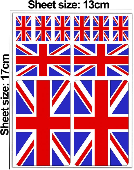 Biomar Labs® 10 x Vinyl Stickers Set Decals UK Union Jack England National Great Britain Flag Car Motorcycle Helmet D 24 - Image 2