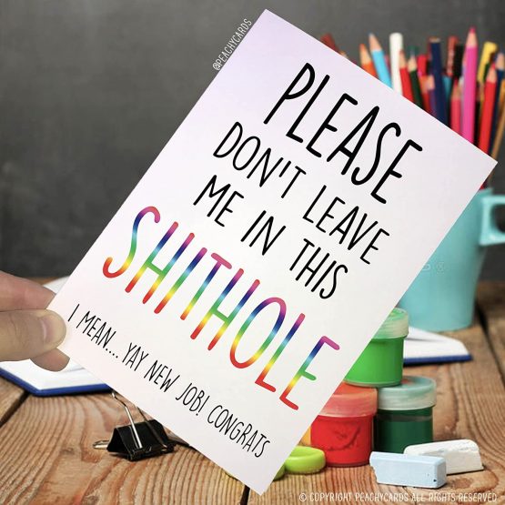Leaving Card, Coworker Card, Please Don't Leave Me in This Dump, Good Luck, Congrats New Job, Colleague, Leaving Funny Card, Humour PC37 - Image 2