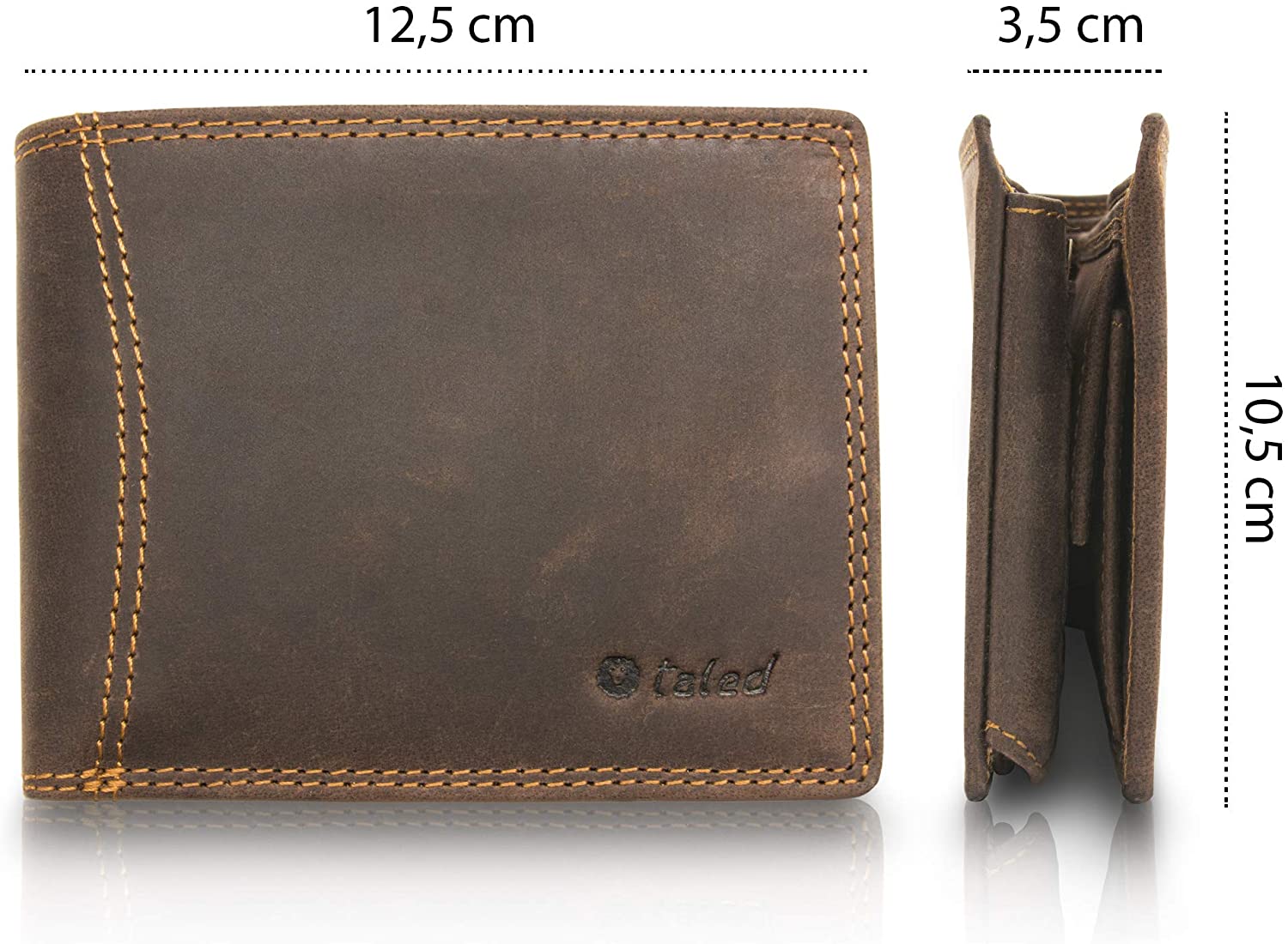 TALED Wallet Made of Vintage Leather with RFID Protection in Brown - Image 4