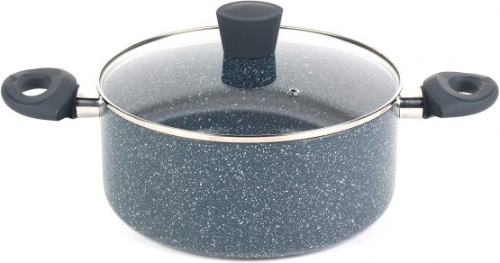 Russell Hobbs RH00849EU Blue Marble 24 cm Non-Stick Stockpot | Pressed Aluminium | Induction Suitable | Heat Resistant Exterior