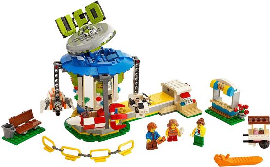 LEGO 31095 Creator 3in1 Fairground Carousel Set, Fair Fun Adventures, Space Themed Model - Image 3