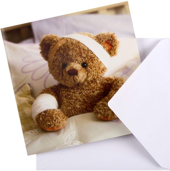 Open 'Gallery Card from The Hallmark Studio - Photographic Teddy Bear Design - Get Well, Thinking of You, - Image 2