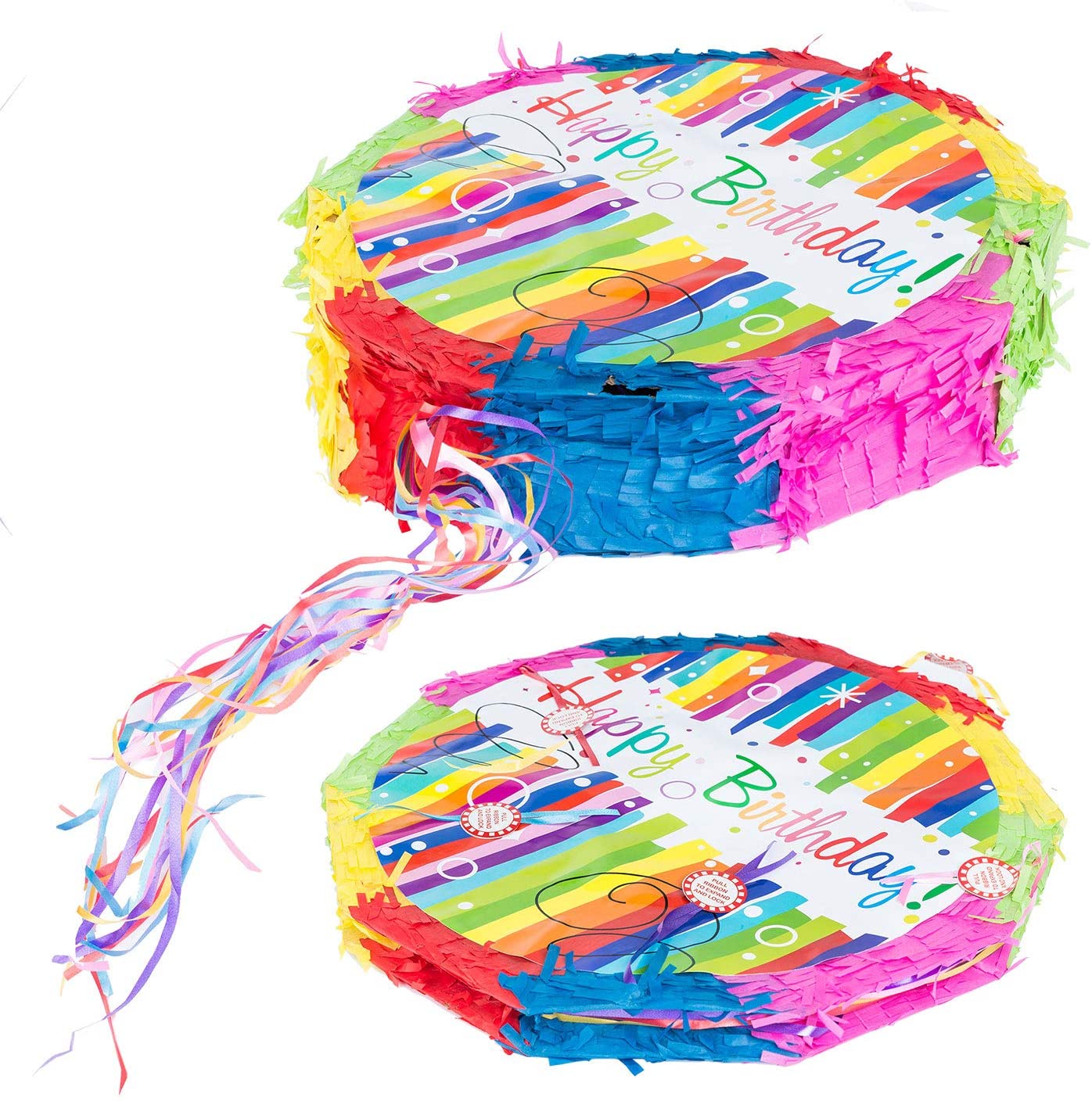 Pinata Party Decoration to Fill with Sweets for Kids Birthday Wedding Party (Happy Birthday), Multicoloured - Image 2