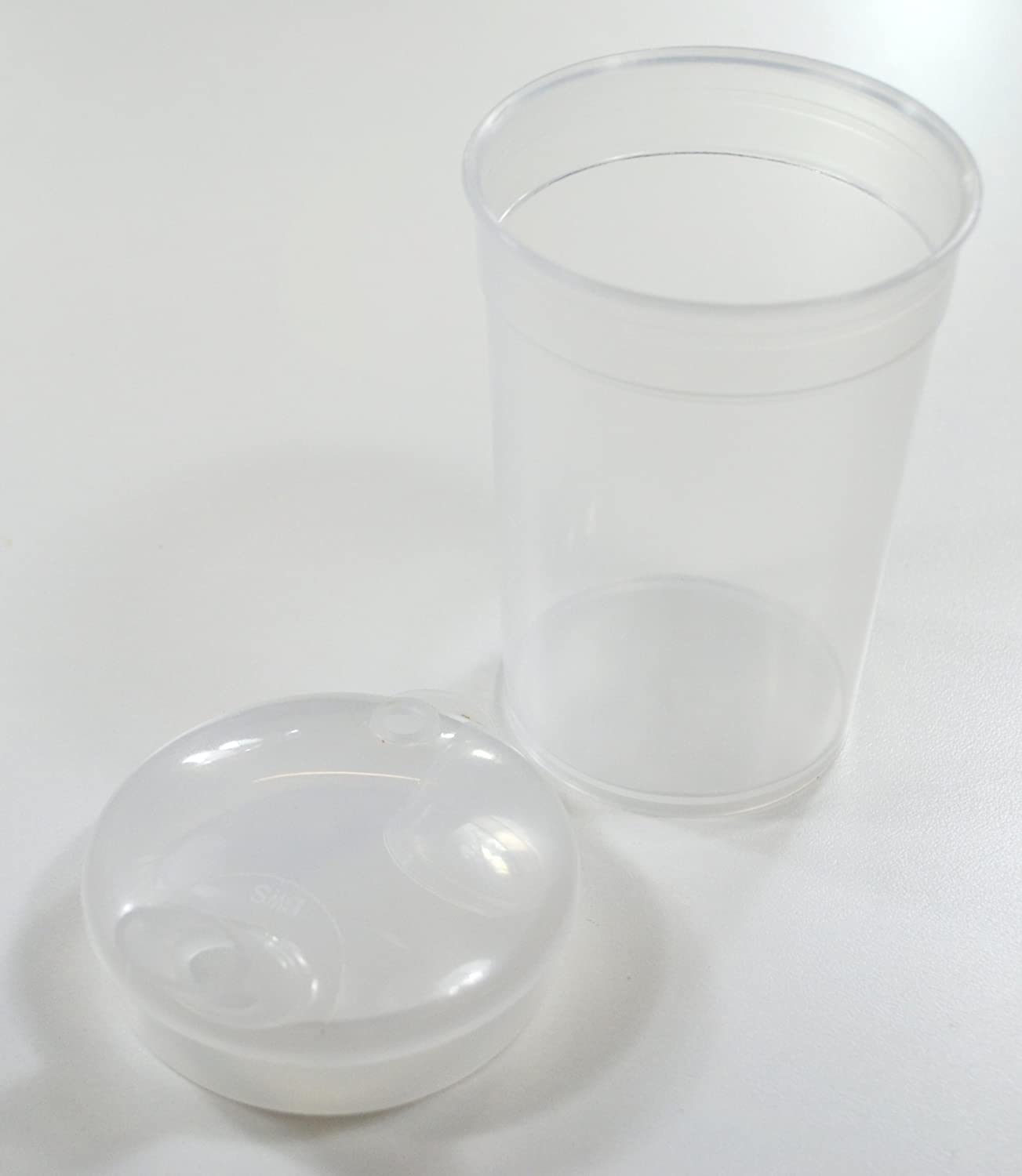 NRS Healthcare Feeding Cup Beaker and Lid with Wide Spout, White, 8 mm Spout - Image 3