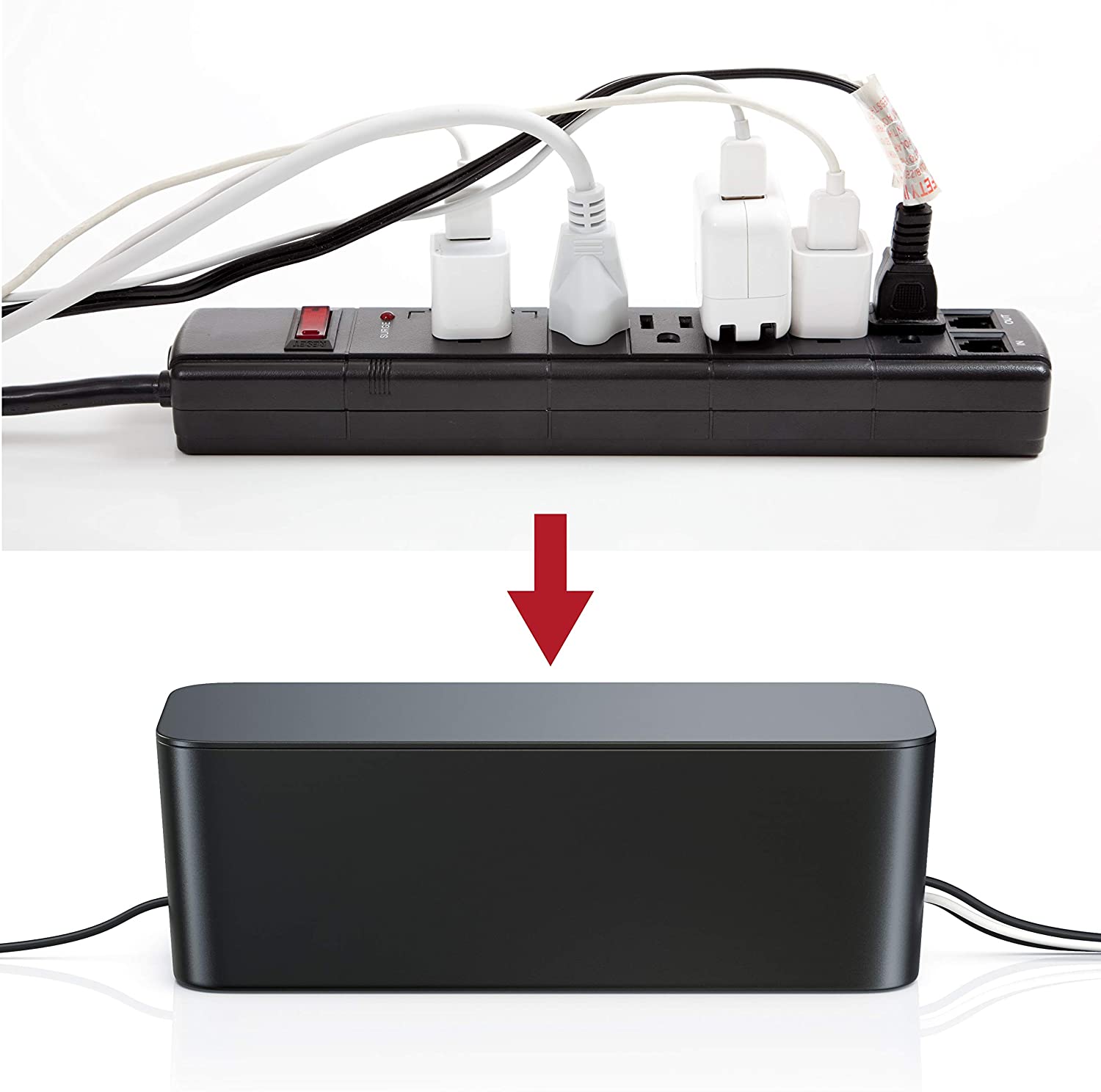 Bearware, Cable Tidy Box, Cable Management Box, Cable Organizer, Cable Box, Box for covering cables - Image 4