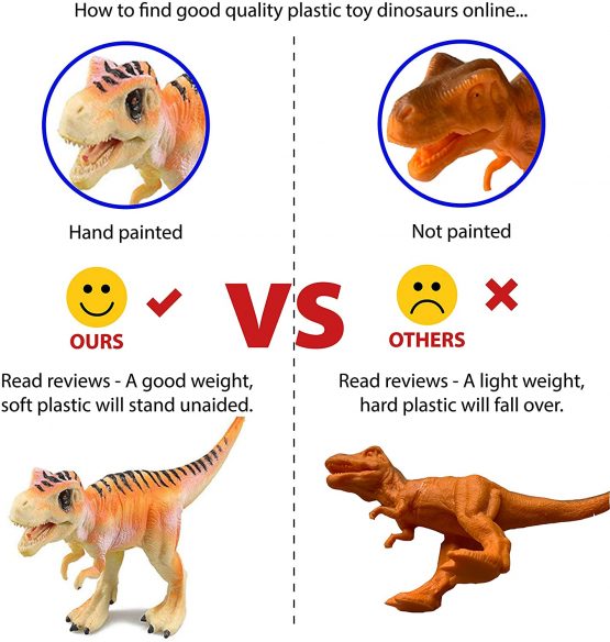 Lello and Monkey Dinosaur Figure Toys for 3 Year Olds - Set of 12 Large, Plastic Dinosaurs for Kids and Toddlers Including Names for Each of the Figures on the Box - Image 2