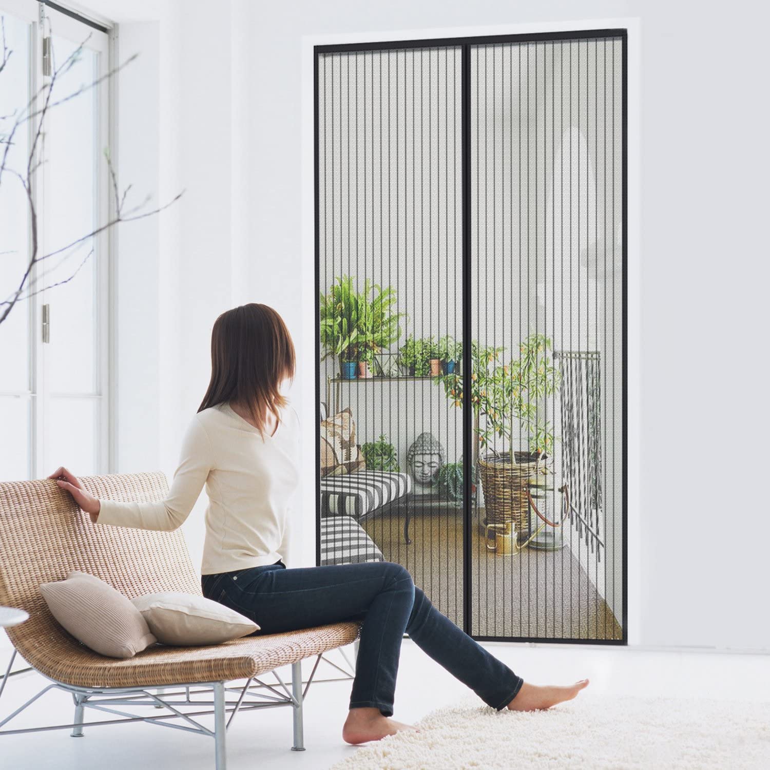 MYCARBON Magnetic Fly Screen Door, Upgrade Enhanced Screen Mesh, Powerful Magnets - Image 3