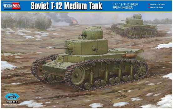 Hobbyboss 83887 1:35 Scale Soviet T-12 Medium Tank Plastic Model Kit