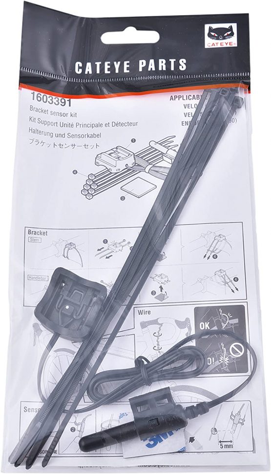 CatEye CA1603391 Velo-7/Velo-9 Enduro Bracket Sensor Kit-160-3391 Cycle Computers, Black
