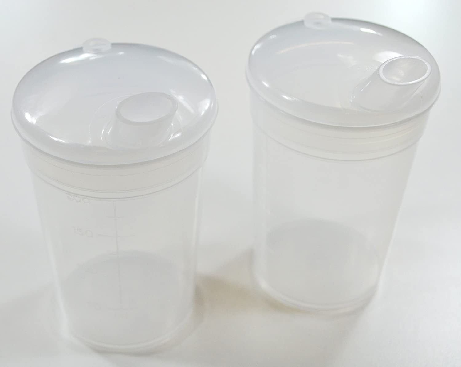 NRS Healthcare Feeding Cup Beaker and Lid with Wide Spout, White, 8 mm Spout - Image 2