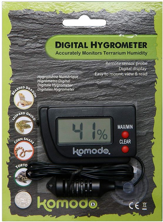 Komodo Digital Hygrometer, Digital Hygrometer for Reptile Habitats