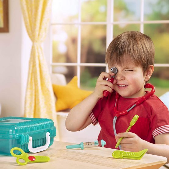 Battat BT2537Z Deluxe Doctor Toy Medical Kit for Children 3 Years + (11-Pcs), Blue - Image 2