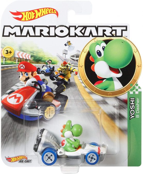 Hot Wheels GBG29 Mario Kart 1:64 Die-Cast Yoshi with B-Dasher Vehicle - Image 2