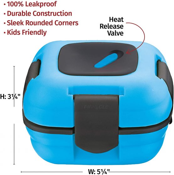 Lunch Box - Pinnacle Insulated Leak Proof Lunch Box for Adults and Kids - Thermal Lunch Container With NEW Heat Release Valve 16 oz ~Set of 2~ Blue-Green - Image 2