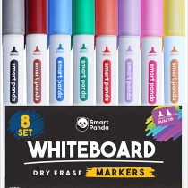 8 Whiteboard Markers by SmartPanda – Dual Tip, Medium and Fine – Dry Wipe, Perfect for Home, School or Office - 8 Set