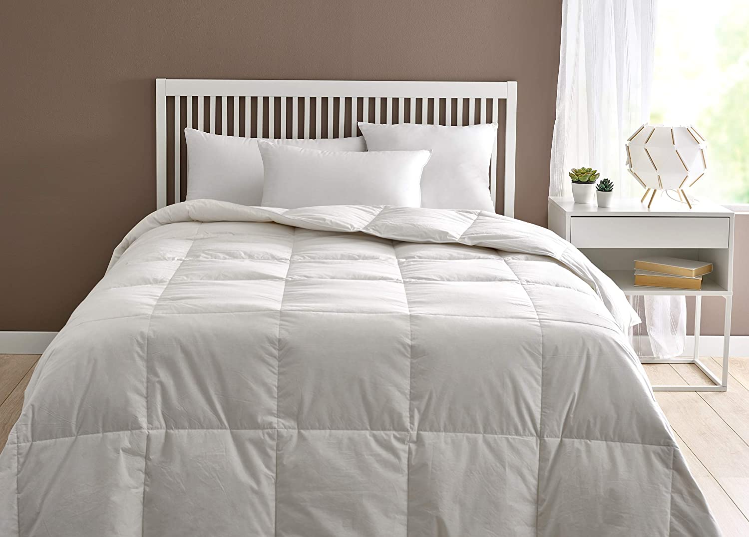 Pikolin Home, duvet upholstery 92% Goose Down Filling Duvet/Quilt Cover 100% Cotton Percale, 250g/m2., white, Lit 120-200 x 200 cm - Image 2