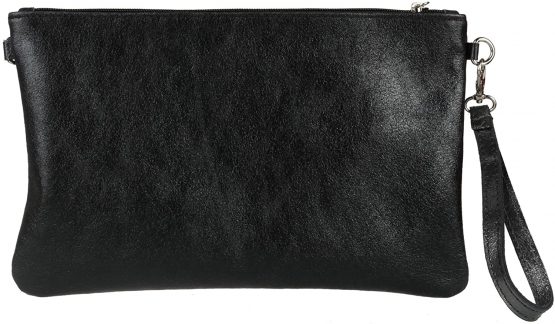 Girly Handbags Genuine Italian Snake Skin Metallic Leather Clutch Bag - Image 4