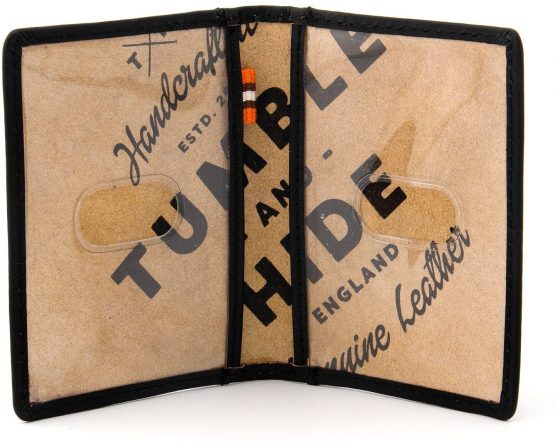 Tumble and Hide Italian Tudor Leather Travel Card/Oyster Card Holder (Black) - Image 3