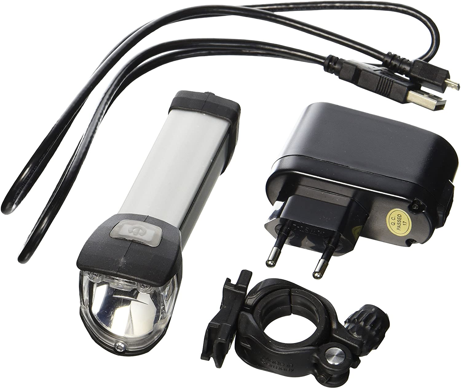 Busch & Müller Battery Operated LED Headlight/Rear Light, Unisex, Frontlicht IXON Core 50 Lux silber eloxiert, black - Image 2