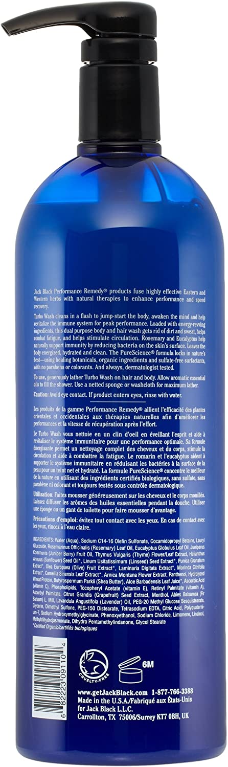 Jack Black Turbo Wash Energizing Cleanser for Hair & Body 975 ml - Image 2