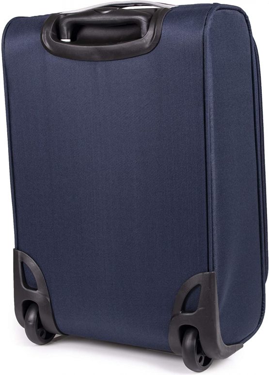 Pierre Cardin Cion Soft Sided Luggage with Stress Tested Durable Wheels | Telescopic Drag Handle Suitcase with Packing Straps CL610M (Carry On, Navy & Grey) - Image 2