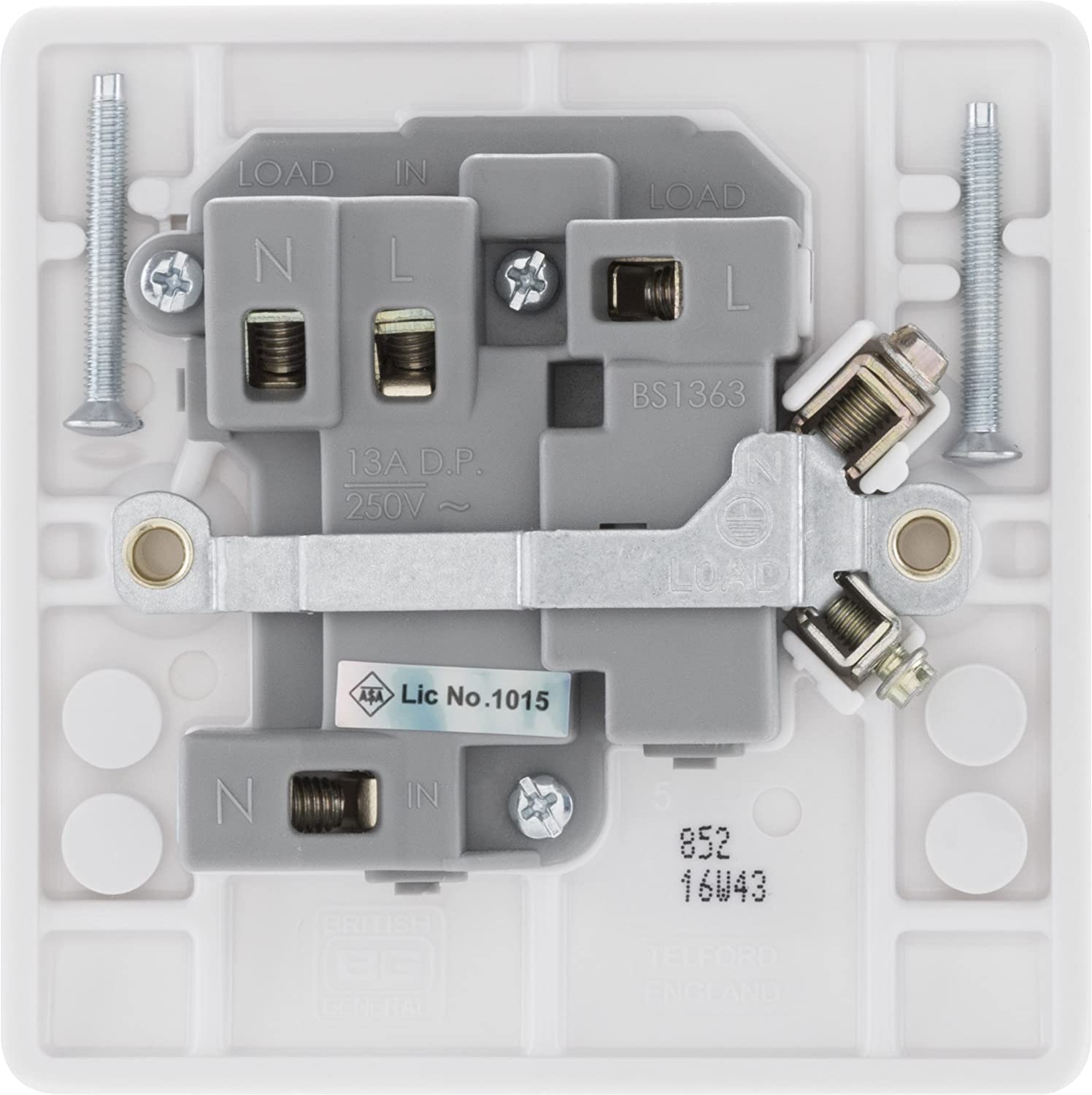 BG Electrical Switched Fused Connection Unit with LED Power Indicator, Fused Spur Switch, Round Edge, Nexus 800 Series - Image 4