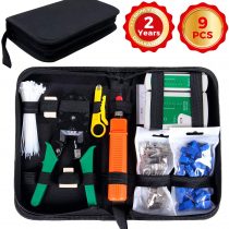 SGILE Network Tool Kits Computer Maintenance LAN Cable Tester 9-in-1 with Crimp Stripper Tool Set