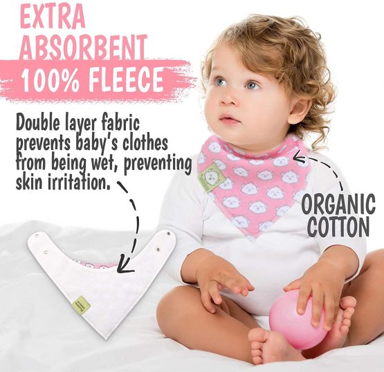Baby Bandana Drool Bibs - Bandana Bibs for Boys by KeaBabies- Super Absorbent Bandana Drool Bibs - Teething Bibs - Organic Cotton Baby Bibs for Infant, Toddler - 8 Pack Bibs Set (Pink Dream) - Image 3