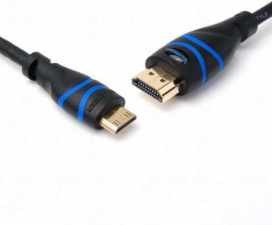BlueRigger Mini HDMI to HDMI Cable (2M, 4K 60Hz HDR, High Speed, Ethernet, Audio Return) - Compatible with DSLR Camera, Camcorder, Graphics/Video Card, Raspberry Pi Zero W