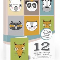 12 x Blank Note Cards & Envelopes by Olivia Samuel. 100% Eco Friendly Recycled Cards and Envelopes. Cute Animal Designs.