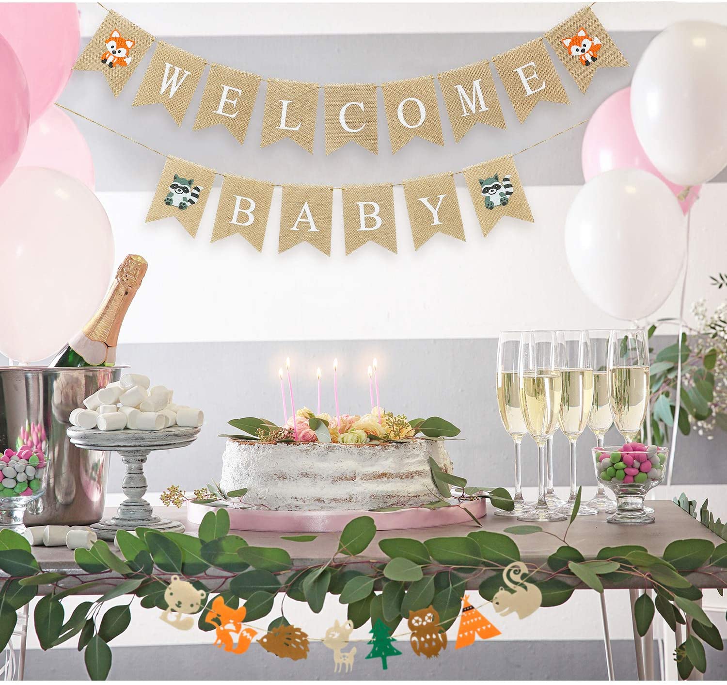Wooden Baby Shower Decorations Wooden Baby Shower Banners, 1 Welcome Baby Banner - Image 4