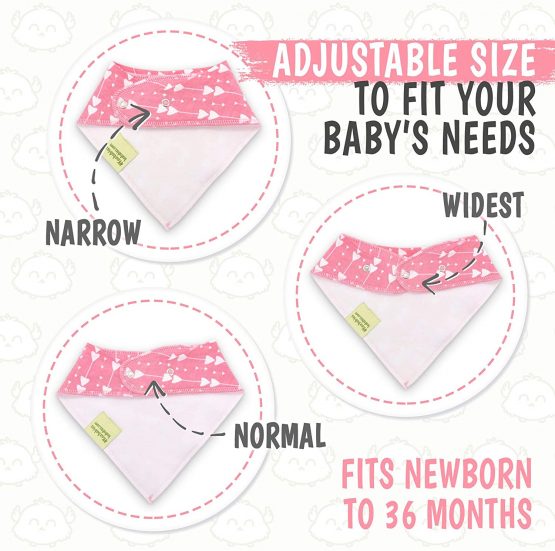 Baby Bandana Drool Bibs - Bandana Bibs for Boys by KeaBabies- Super Absorbent Bandana Drool Bibs - Teething Bibs - Organic Cotton Baby Bibs for Infant, Toddler - 8 Pack Bibs Set (Pink Dream) - Image 4