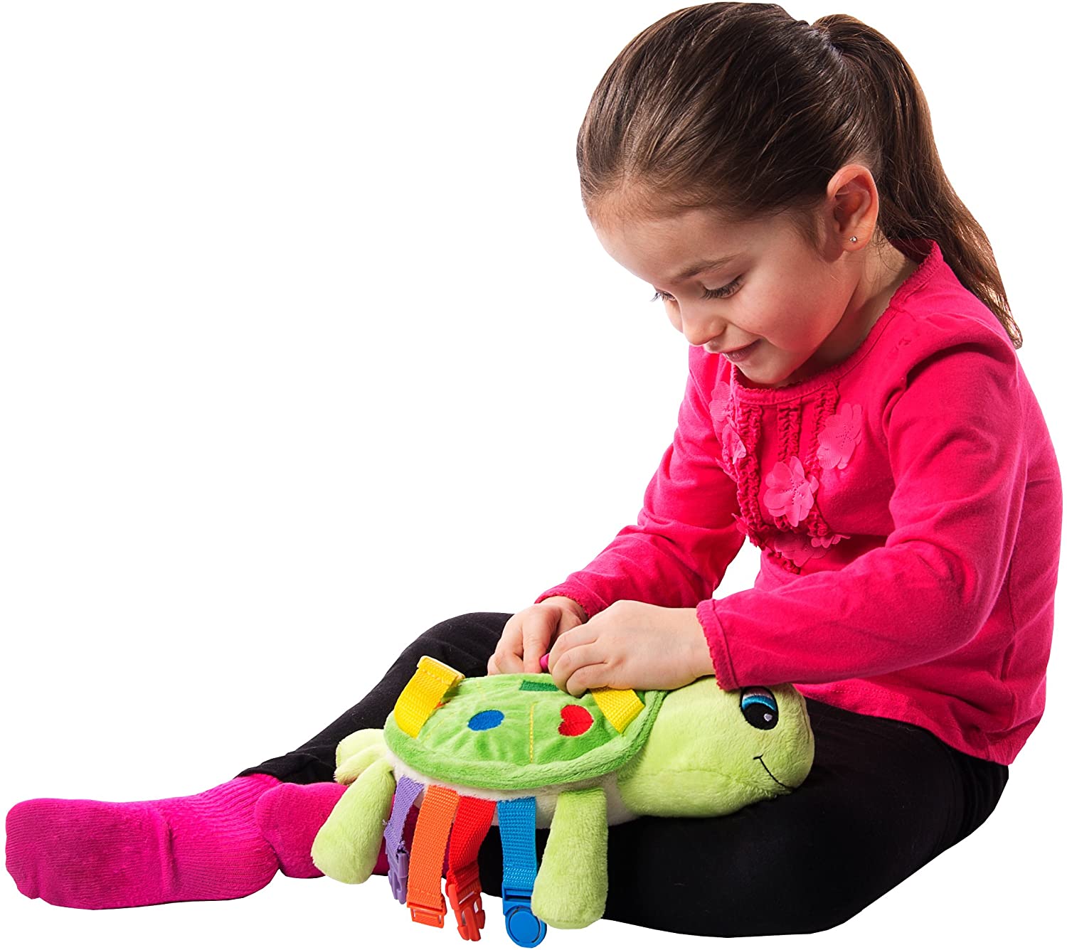 Buckle Toy Bucky Turtle - Plush Activity Toy With 6 Buckles For Toddlers, Helps Develop Fine Motor & Learning Skills